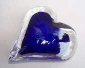 Hand Blown Art Glass Color Heart Paperweight