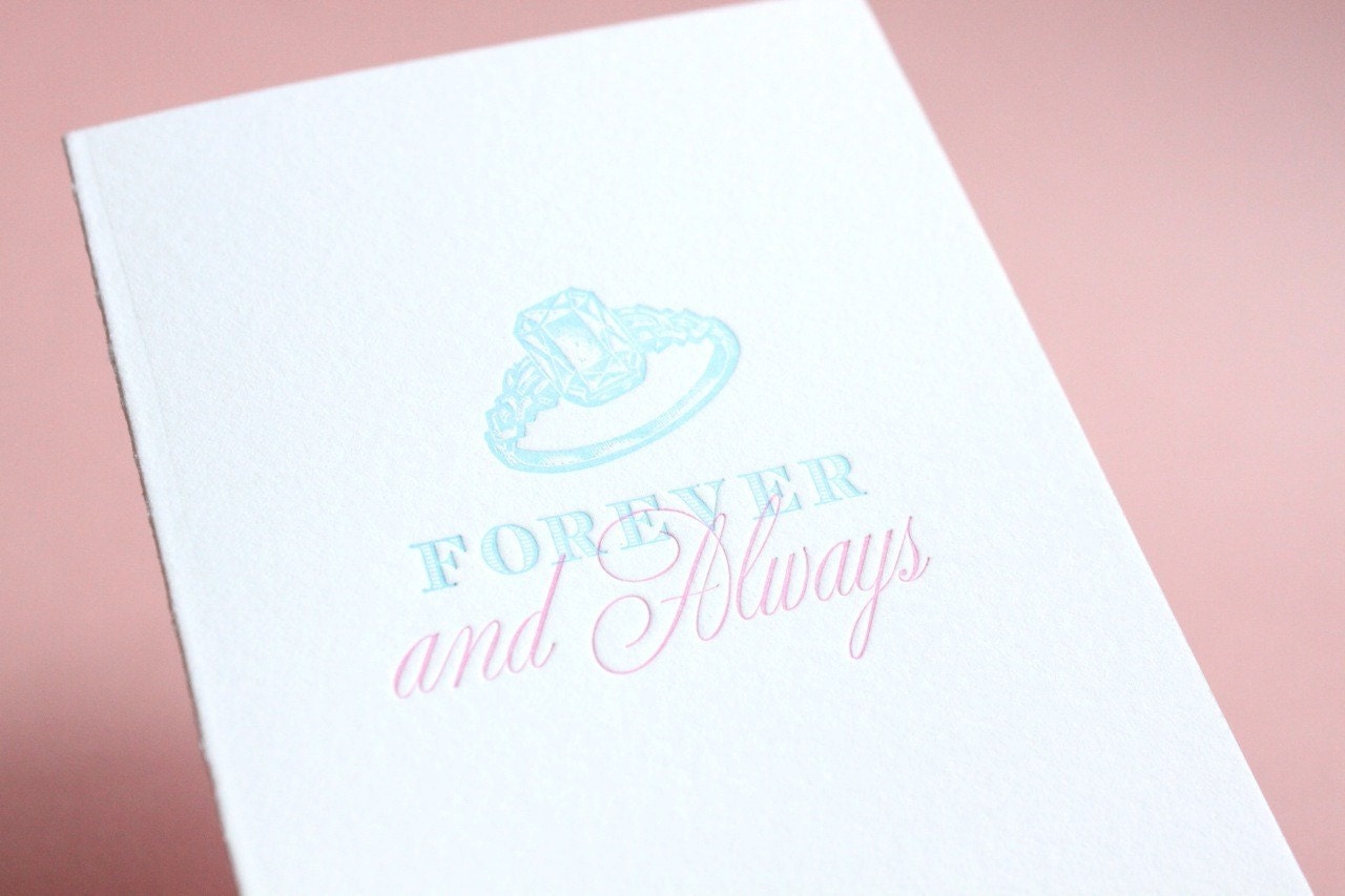 SALE Forever and Always-Letterpress Printed Single Card