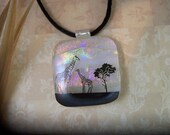 African Safari, Dichroic Fused Glass Pendant, Necklace, Dichoric Jewelry, Fused Jewelry, Fused Pendant, Nature