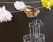Spring Neutrals Fabric Flower Garland - 6 fabric flowers