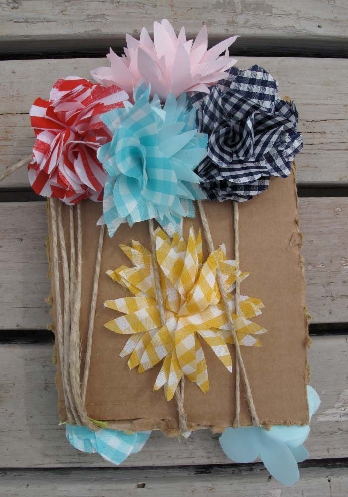 Vintage Carnival Fabric Flower Garland - 6 fabric flowers