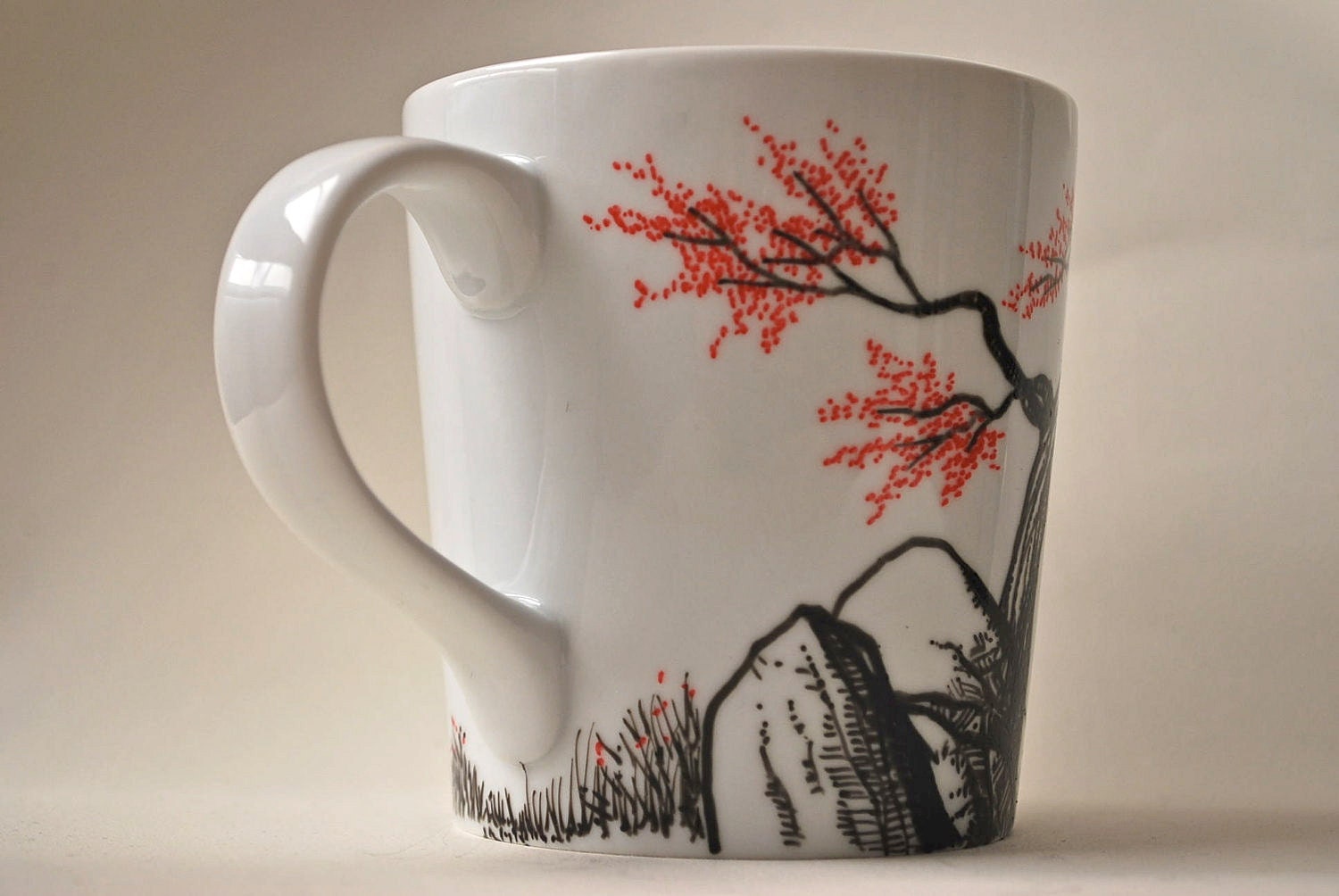 Handpainted - Mug - Cherry blossom