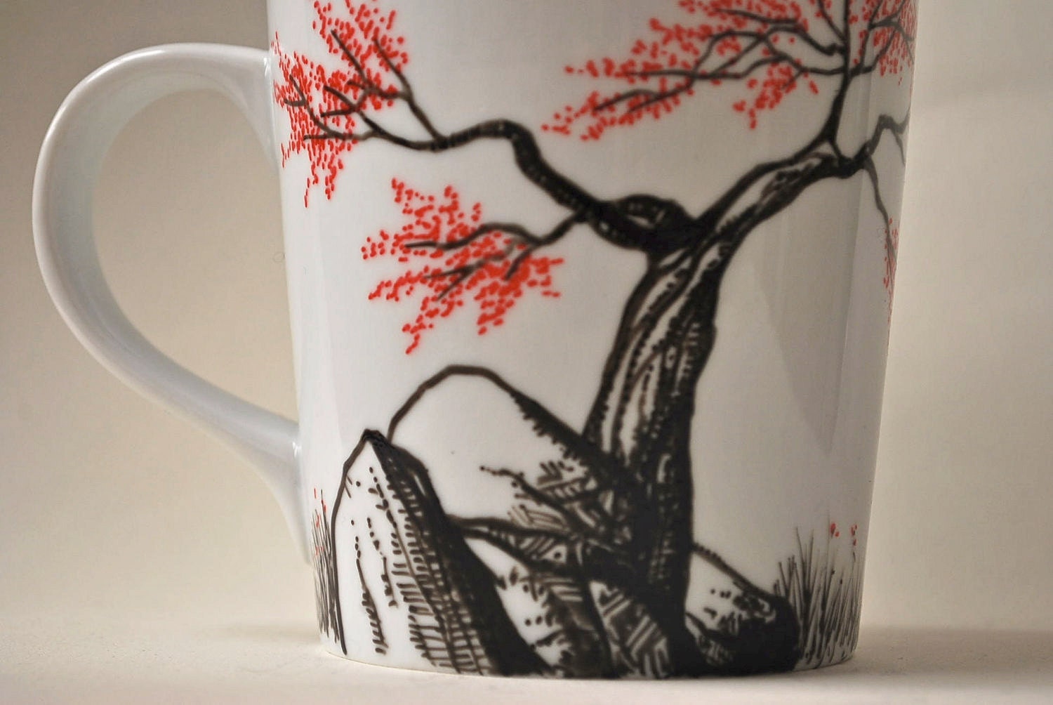 Handpainted - Mug - Cherry blossom