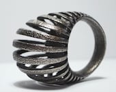 Armadillo ring 3D printed in stainless steel free shipping