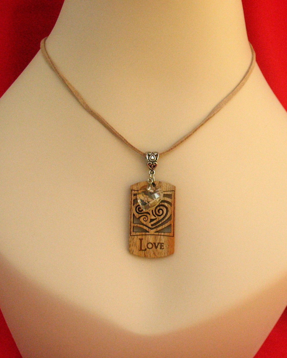 Celtic Heart Necklace with Crystal Heart Charm Jewelry Accessories Handmade Women NEW Fashion