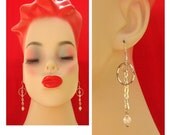Silver Chain & Hoop Dangle Earrings Jewelry Handmade Women Accessories Gifts NEW