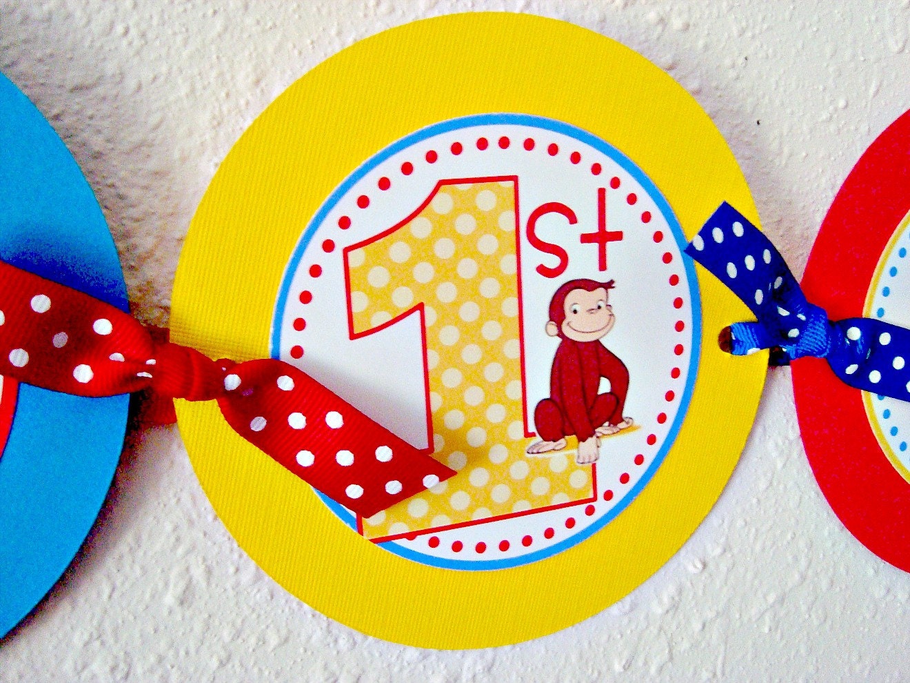 Curious George Party Banner, Personalized Party Decor, Baby Shower Banner Il_170x135