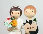 Custom Wedding Cake Topper with 1x CUSTOM CLOTHING and 1x HEART