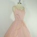 OH HOLD...............1950's Vintage Dress - Pastel Pink Lace Tulle and Sequins Cupcake Dream Summer Wedding Frock