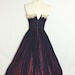 1950s Party Dress - Wonderful Vintage Navy Blue Silk Chiffon Strapless Circle Skirt Cocktail Wedding Party Frock