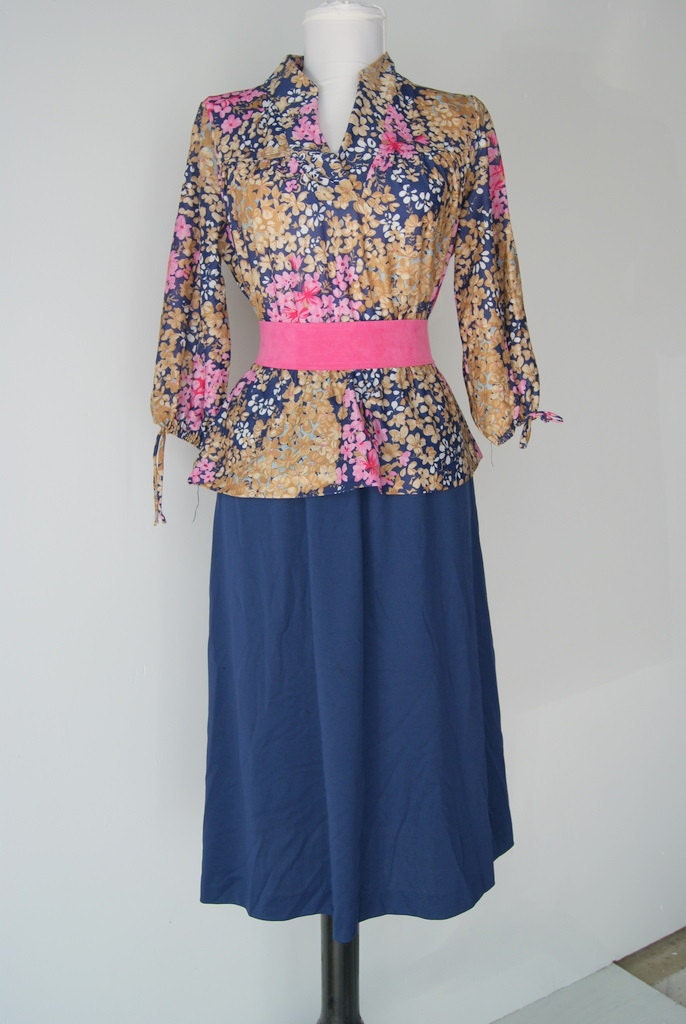 1970s Peasant Blouse Dress