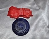 Recycled Crayons 10 Fire Trucks and 10 Firemen Badges/ Set of 20. Il_170x135