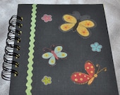 Recycled Spiral Bound Notebook Butterfly and Flowers. Il_170x135
