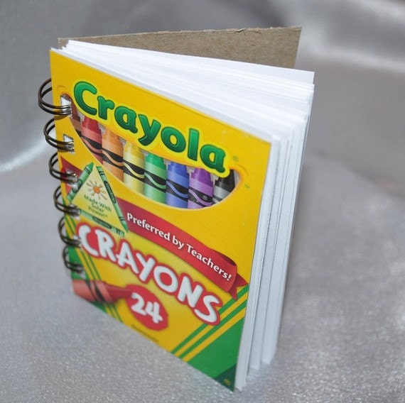 Recycled Mini Crayon Spiral Bound Notebook-Total of 12 Notebooks.