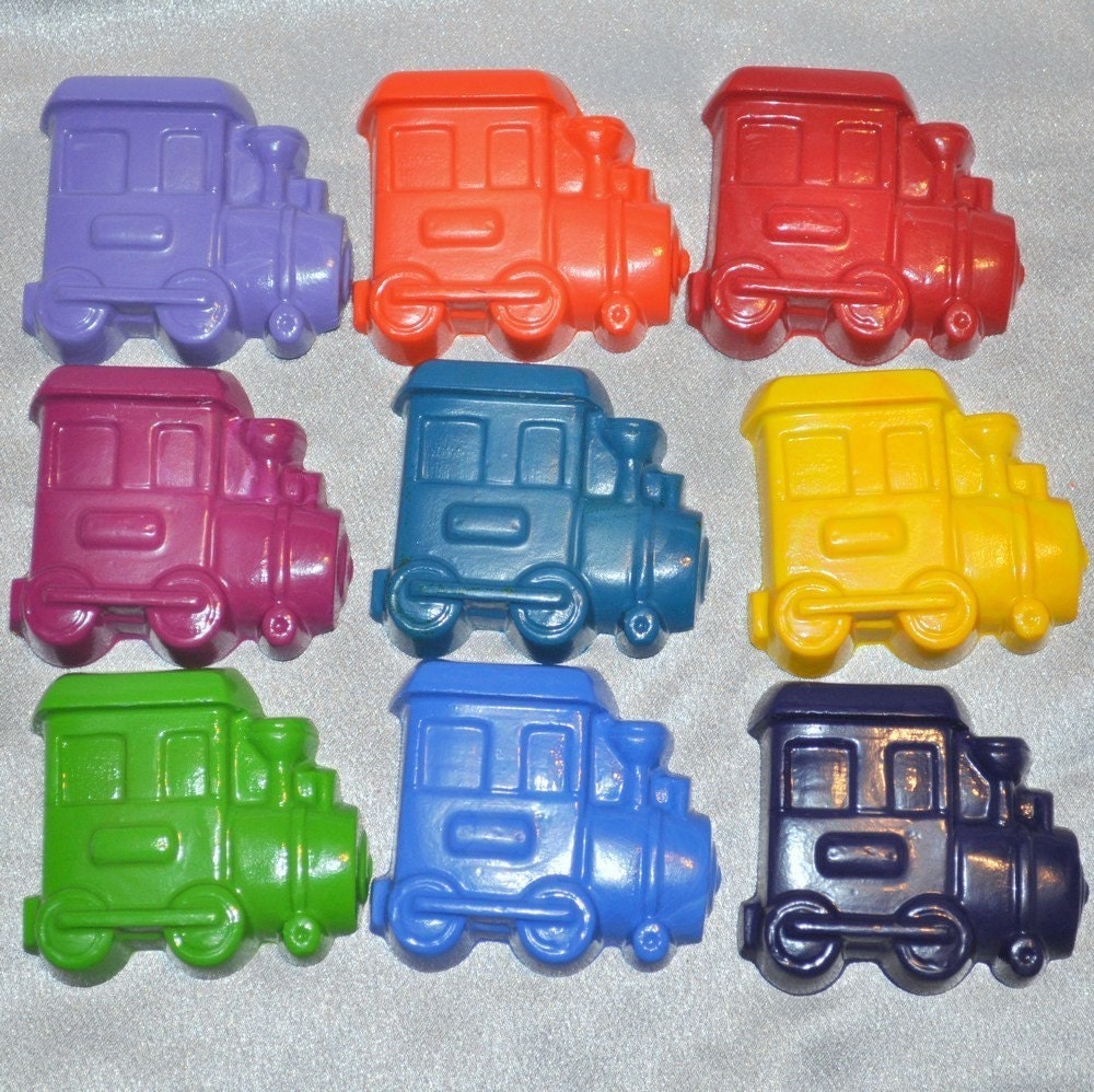 Recycled Crayons Train Shaped Total of 9.