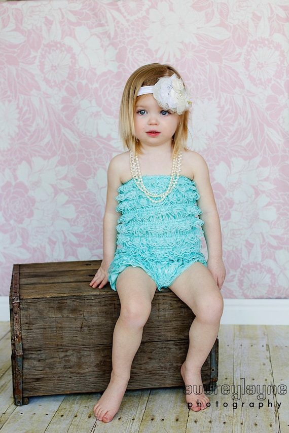 lace aqua petti romper