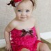 lace petti romper with a bow