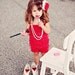 Red bubble lace Petti Romper, great photography prop