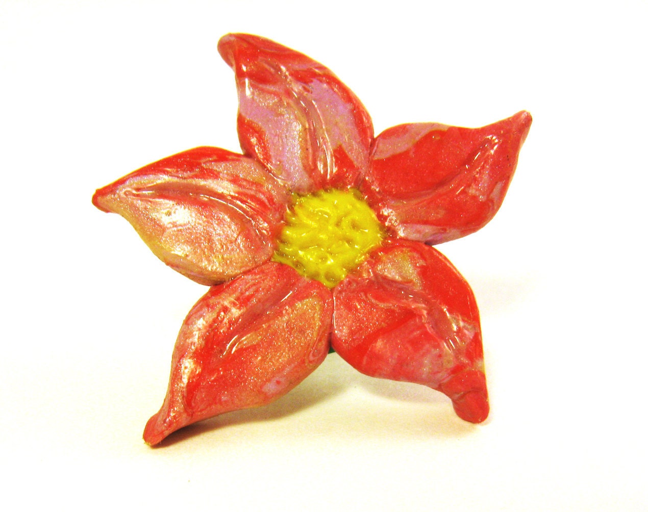 Handmade Polymer Clay Adjustable Flower Power Cocktail Ring