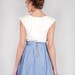 Blair Eco blue circle skirt - Organic cotton and hemp / xsmall, small, medium, large, xlarge, custom sizing