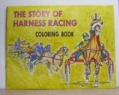 Harness horse racing vintage coloring book