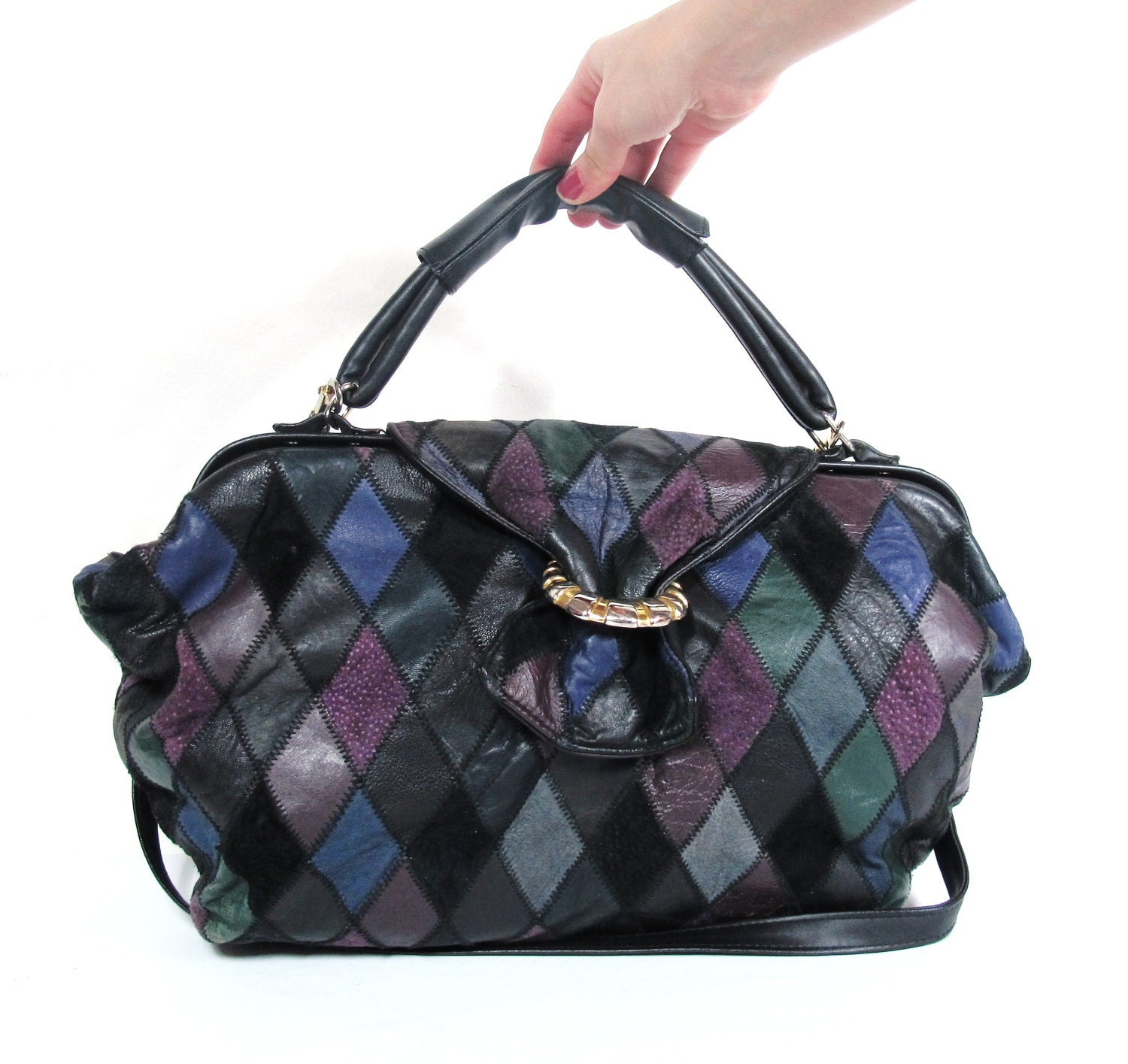 80s Amazing Diamond Patchwork Doctor Bag