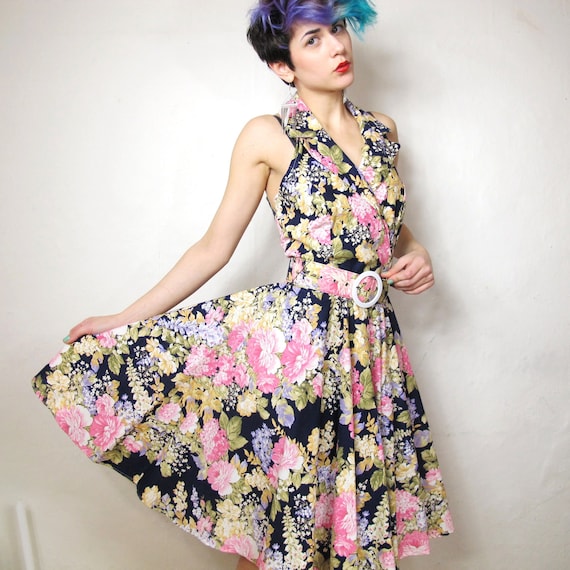25% OFF SALE 60s Garden Tea Party Dress (S)