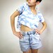 Cloud Print Fringe Crop Top (XS/S)
