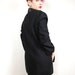 80s Minimalist Black Wool Tuxedo Blazer with Leather Collar (M/L)