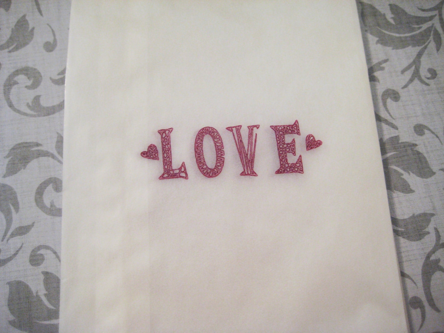 LOVE glassine bags, wedding favor or candy buffet bag, set of 50 (purple)