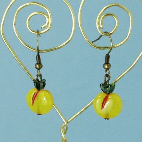 Apple (or tomato) earrings