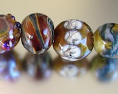 Topaz Twist - Oddities  Lampwork Bead Set