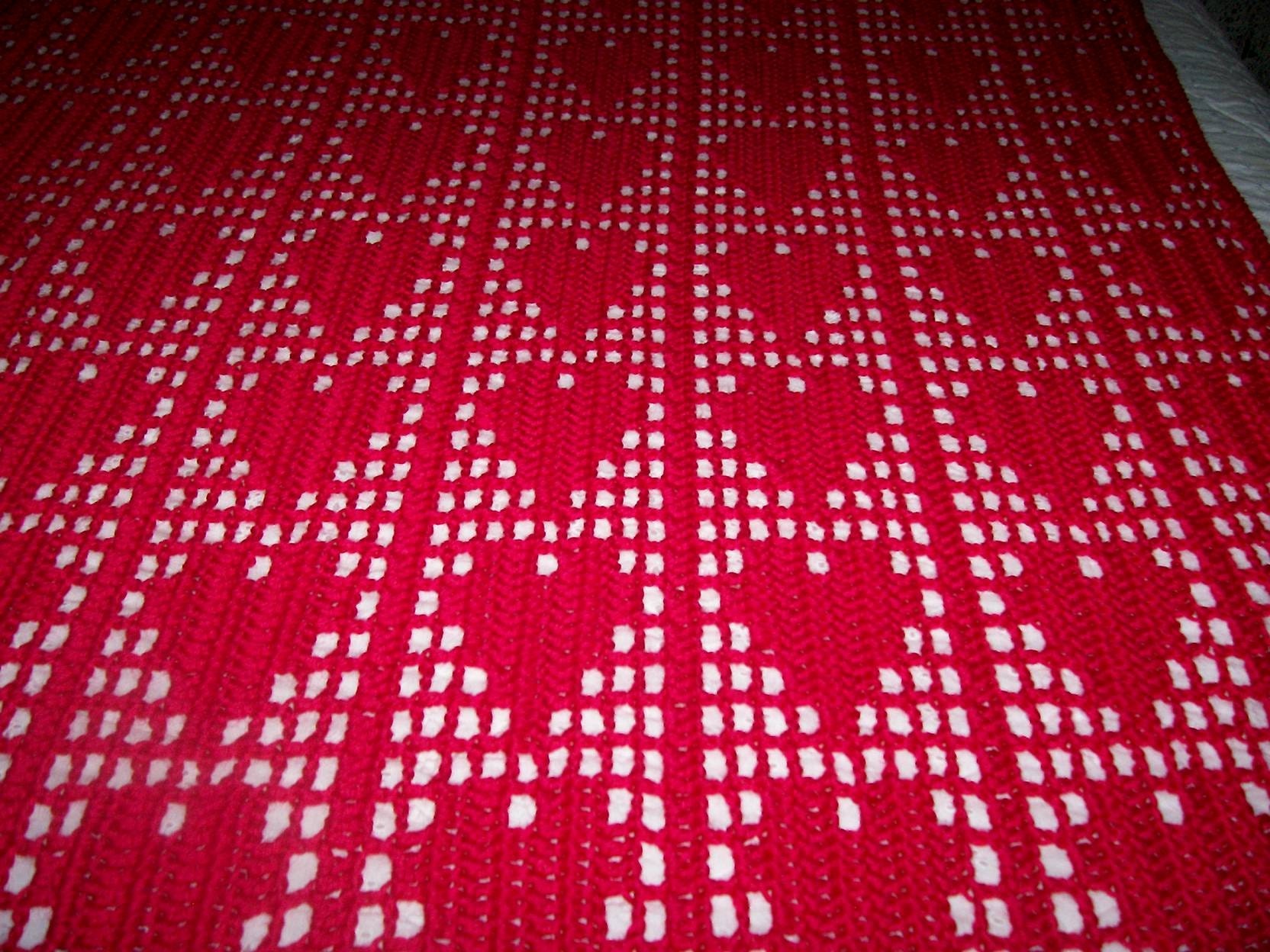 Large Size Red 'HEARTS APLENTY' Afghan Blanket Cozy Cover (Large size - 75.00)   (King size - 135.00)