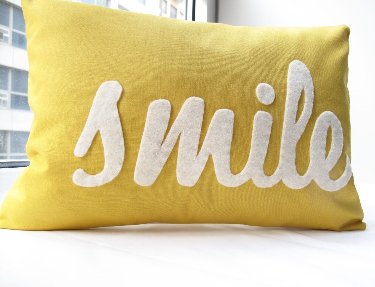 Smile Pillow in Yellow - Home and Living / Decor and Housewares