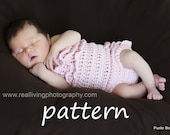 Crochet PATTERN, Ruffle Romper Pattern, Newborn Crocheted Photo Prop