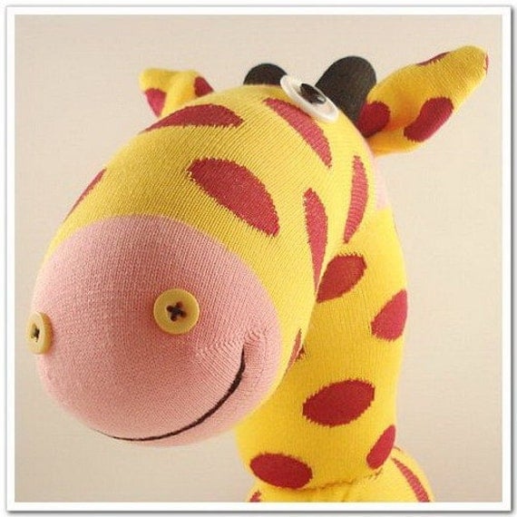 Handmade Sock Giraffe Stuffed Animal Doll Baby Toys
