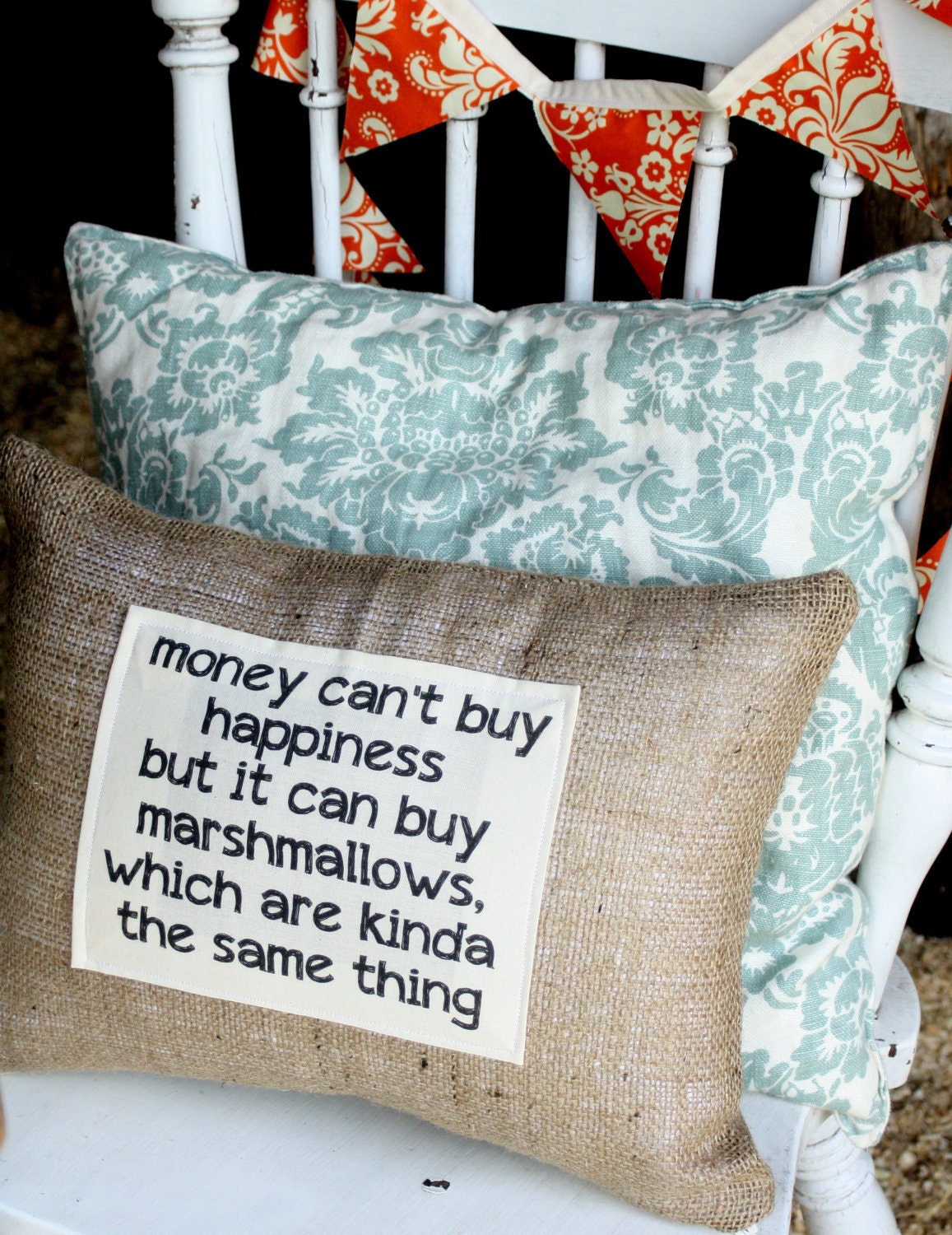 Money can't but happiness, but it can buy marshmallows which are kinda the same thing pillow cover