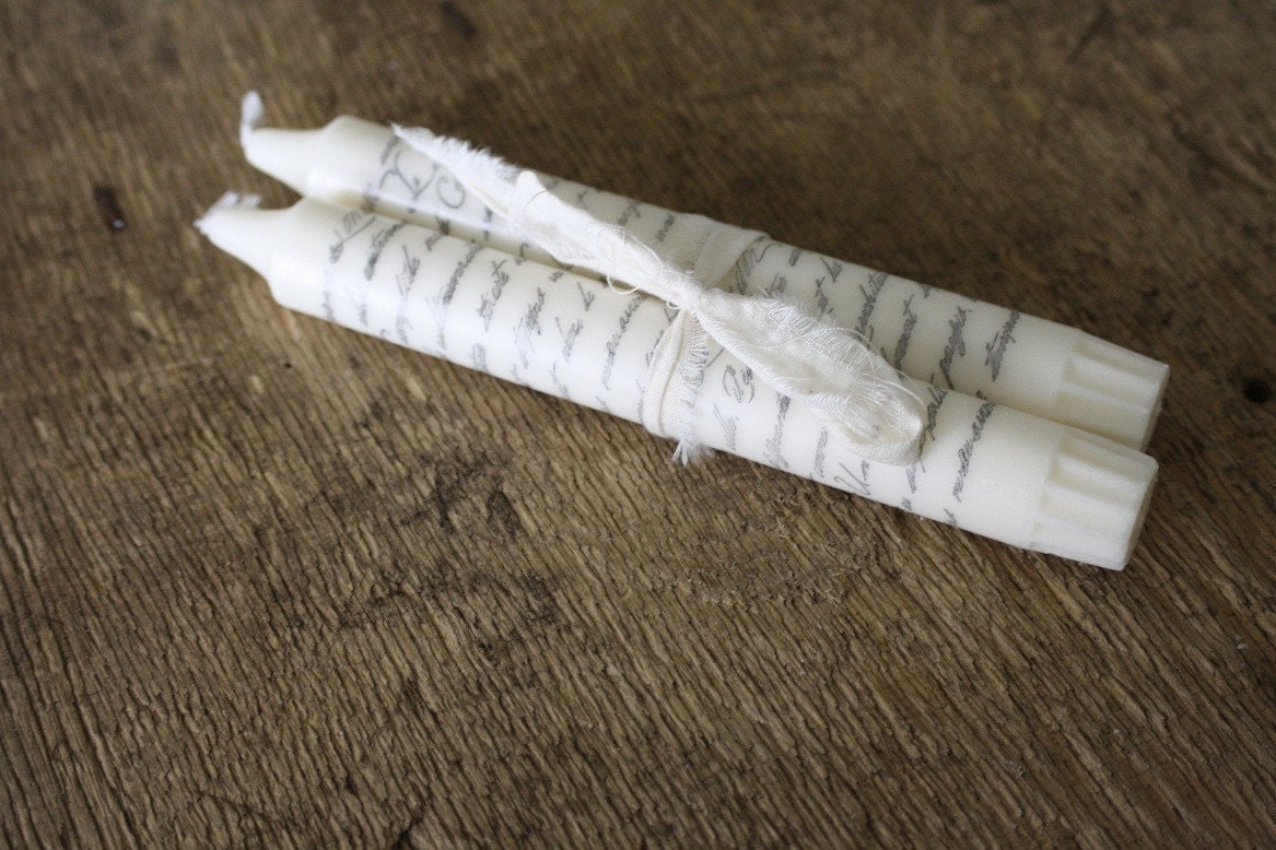 french script candles