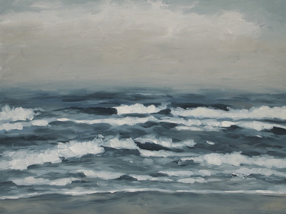Oil Painting Print Sea Art, Salmon Creek Surf