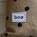 Boo...It's a Halloween Black Polka Dot Burlap Pillow Cover