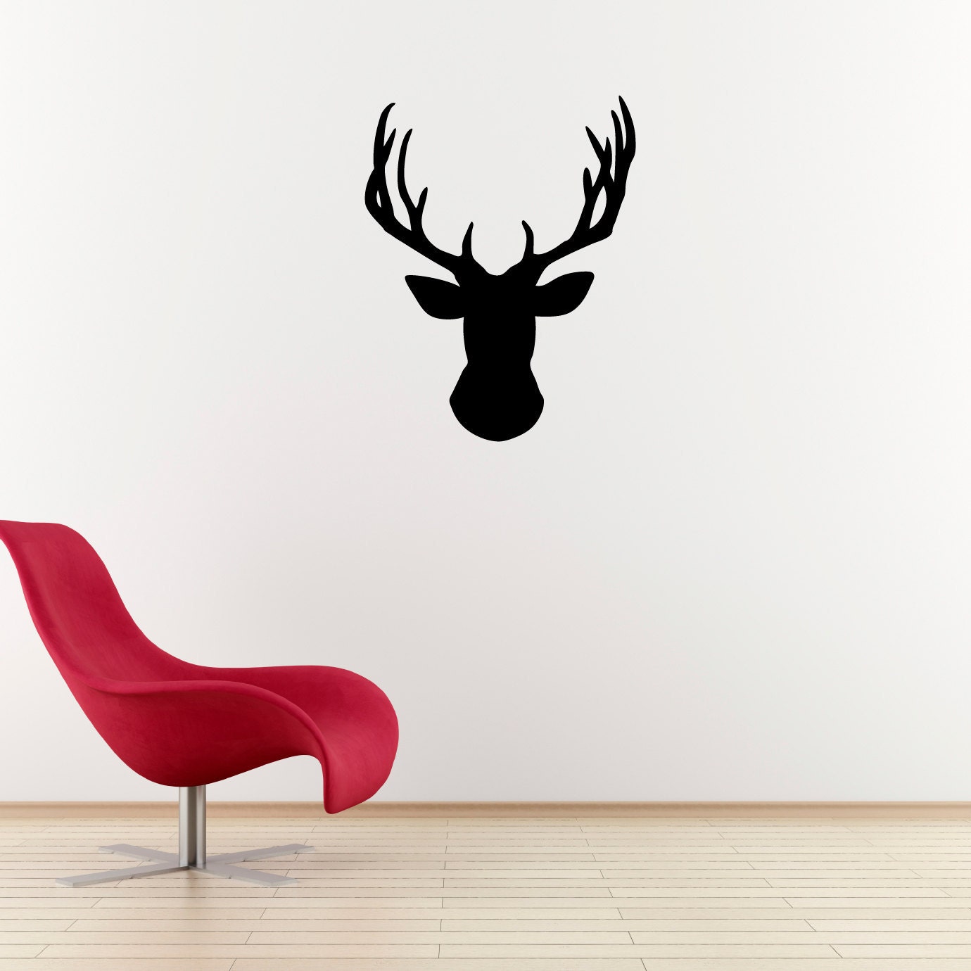 Buck Wall Decal Vinyl Wall Art - Deer Head Wall Decal