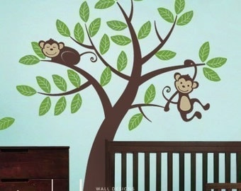 Tree with Monkeys - Kids Vinyl Wall Sticker Decal Art