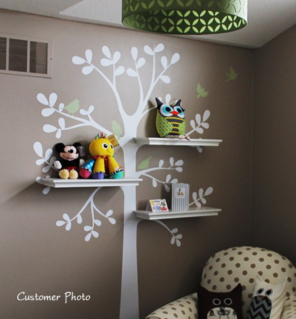 Wall Decals - The ORIGINAL Shelving Tree with Birds