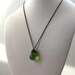 SALE Green Necklace Wire Wrapped Necklace Green Glass Teardrop Brass St Patricks Day Jewelry, Clover