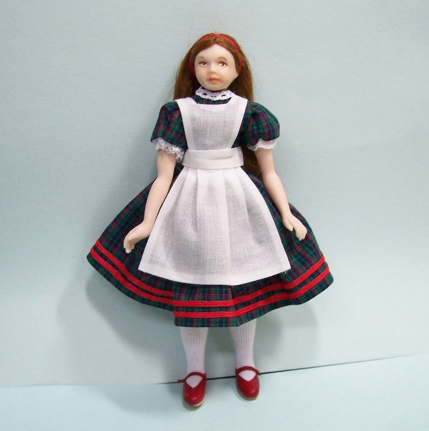 Dollhouse doll 12th scale, Young Victorian or Edwardian Girl,  Porcelain Doll by IGMA Artisan