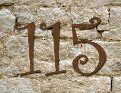 Set of 4 Rustic House Numbers / 3 Inch up to 8 Inch / Numbers / Letters / Initials / Wall Hanging / Address / Metal