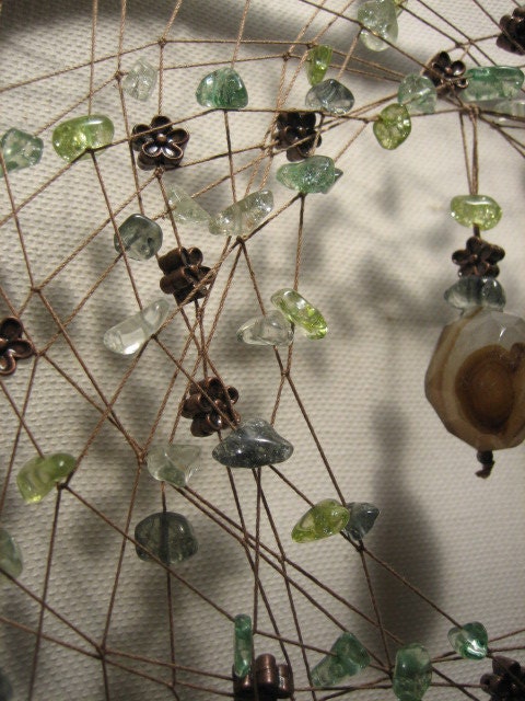 Faerie Dust - OOAK Handmade Triple Web Leather Dreamcatcher Dreamweb