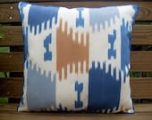 Blue outdoor pillow cover,striped outdoor pillow cover 18x18 ,indigo blue outdoor pillow, blue outdoor cushion, blue striped pillow