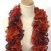 Sunset Orange Ruffle Hand Knit Scarf