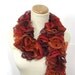 Sunset Orange Ruffle Hand Knit Scarf